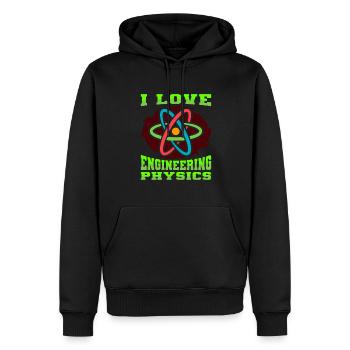 Physicien physicien - Sweat à capuche Premium bio Homme - noir - Devant - Nico (187cm)