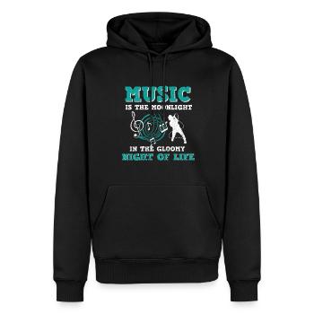 Musician Music Rhythm Clef - Men’s Premium Organic Hoodie - black - Front - Nico (187cm)