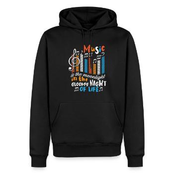Musiker Musik Rhythmus Notenschlüssel - Männer Premium Bio Hoodie - Schwarz - Vorne - Nico (187cm)