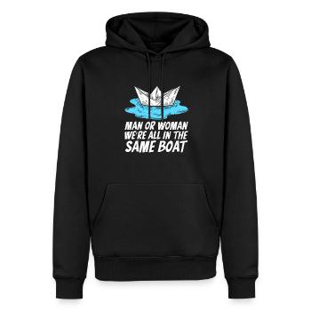 Voilier Voilier Sailor - Sweat à capuche Premium bio Homme - noir - Devant - Nico (187cm)