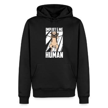 Chien carlin - Sweat à capuche Premium bio Homme - noir - Devant - Nico (187cm)
