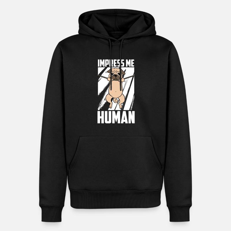 Mops Hund - Männer Premium Bio Hoodie - Schwarz