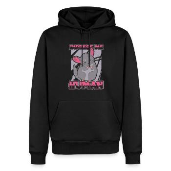 Chinchilla - Sweat à capuche Premium bio Homme - noir - Devant - Nico (187cm)