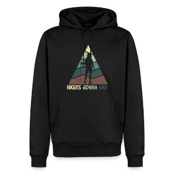 Wandern Wanderung Berg Spazieren Wanderschuhe - Männer Premium Bio Hoodie - Schwarz - Vorne - Nico (187cm)