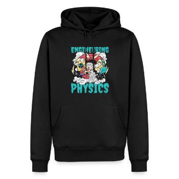 Physicien physicien - Sweat à capuche Premium bio Homme - noir - Devant - Nico (187cm)