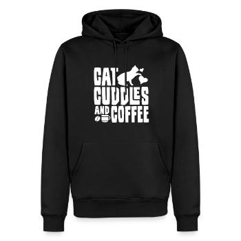 Cats Kitten Coffee Pet - Men’s Premium Organic Hoodie - black - Front - Nico (187cm)