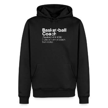 Basketballtrainer Entraîneur de basket-ball - Sweat à capuche Premium bio Homme - noir - Devant - Nico (187cm)