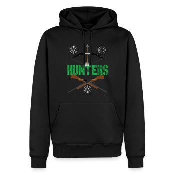 Chasseur Chasse Chasse Chasse Fusil de Tir - Sweat à capuche Premium bio Homme - noir - Devant - Nico (187cm)