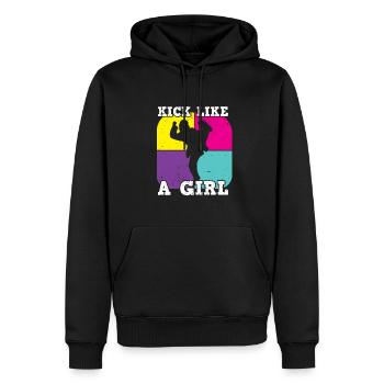 Arts martiaux Autodéfense Arts martiaux - Sweat à capuche Premium bio Homme - noir - Devant - Nico (187cm)