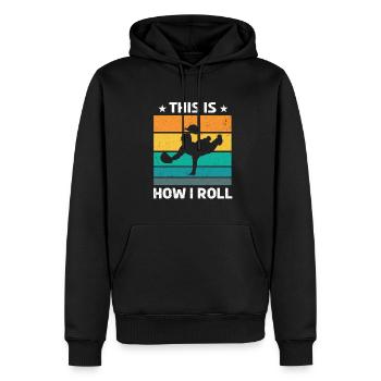 Baseball Baseball Bat Catch Ball - Sweat à capuche Premium bio Homme - noir - Devant - Nico (187cm)