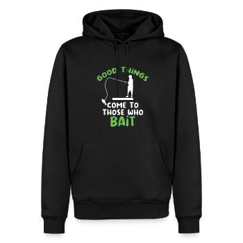Pêcheur Pêcheur Pêche Canne à pêche Pêche Pêcheur - Sweat à capuche Premium bio Homme - noir - Devant - Nico (187cm)