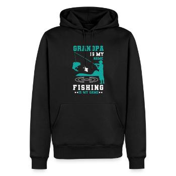 Pêcheur Pêcheur Pêche Canne à pêche Pêche Pêcheur - Sweat à capuche Premium bio Homme - noir - Devant - Nico (187cm)