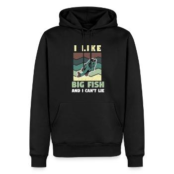 Pêcheur Pêcheur Pêche Canne à pêche Pêche Pêcheur - Sweat à capuche Premium bio Homme - noir - Devant - Nico (187cm)