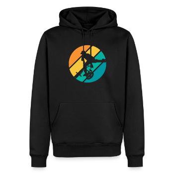 BMX Kids Shirt Cyclisme Vintage Rétro - Sweat à capuche Premium bio Homme - noir - Devant - Nico (187cm)