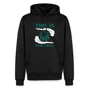 Nageurs Natation 50 mètres piste Brasse - Sweat à capuche Premium bio Homme - noir - Devant - Nico (187cm)