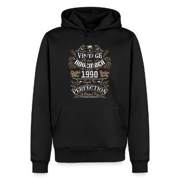 Vintage November 1990, Retro Geburtstagsgeschenk - Männer Premium Bio Hoodie - Schwarz - Vorne - Nico (187cm)
