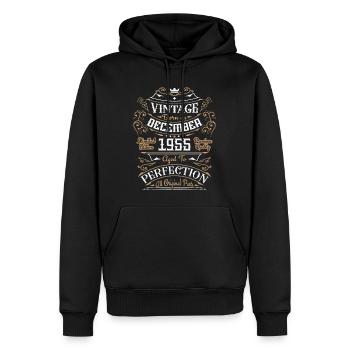 Vintage Dezember 1955, Retro Geburtstagsgeschenk - Männer Premium Bio Hoodie - Schwarz - Vorne - Nico (187cm)