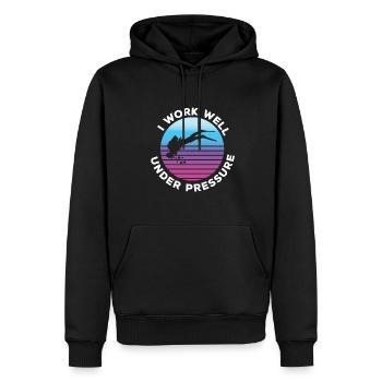 Nageurs Natation 50 mètres piste Brasse - Sweat à capuche Premium bio Homme - noir - Devant - Nico (187cm)