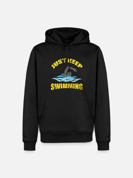 Zwemmers Zwemmen 50 meter baan Schoolslag - Mannen Premium Bio hoodie - zwart
