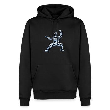 Kung Fu Karaté - Sweat à capuche Premium bio Homme - noir - Devant - Nico (187cm)