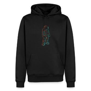 Astronaute astronaute cosmonaute - Sweat à capuche Premium bio Homme - noir - Devant - Nico (187cm)