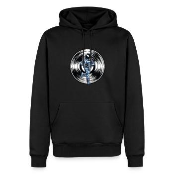 Vinyl Record Collector Astronaut - Men’s Premium Organic Hoodie - black - Front - Nico (187cm)