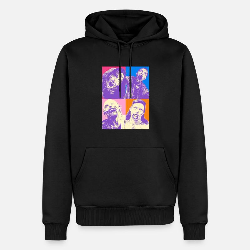Zombie Halloween Pop Art - Sweat à capuche Premium bio Homme - noir