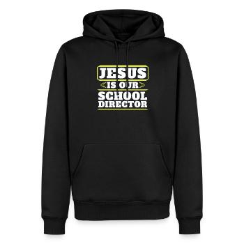 Professeur de religion Éducation religieuse - Sweat à capuche Premium bio Homme - noir - Devant - Nico (187cm)
