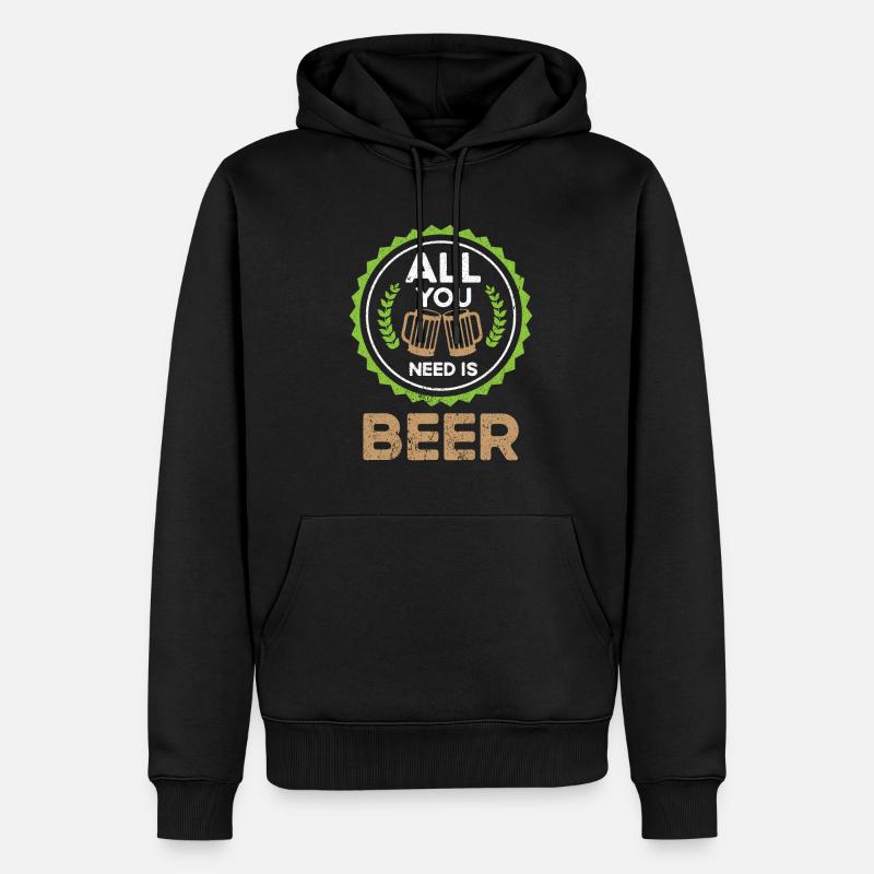 Bier Biertrinker Bierdose Bierflasche - Männer Premium Bio Hoodie - Schwarz