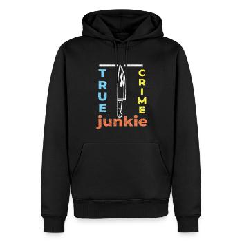 True Crime Junkie Criminal Cases Crime Série policière - Sweat à capuche Premium bio Homme - noir - Devant - Nico (187cm)
