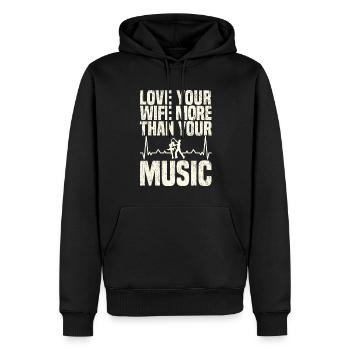 Ingénieur du son Ingénieur du son mari - Sweat à capuche Premium bio Homme - noir - Devant - Nico (187cm)