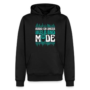 Ingénieur du son Ingénieur du son mari - Sweat à capuche Premium bio Homme - noir - Devant - Nico (187cm)