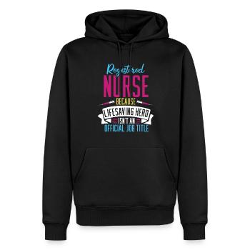 Infirmier - Sweat à capuche Premium bio Homme - noir - Devant - Nico (187cm)