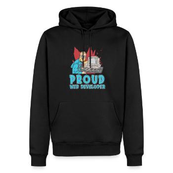 Web Entwickler Webdeveloper Web-Entwickler - Männer Premium Bio Hoodie - Schwarz - Vorne - Nico (187cm)