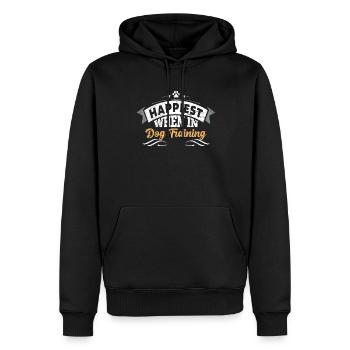 Dresseur de chiens Dresseur de chiens - Sweat à capuche Premium bio Homme - noir - Devant - Nico (187cm)