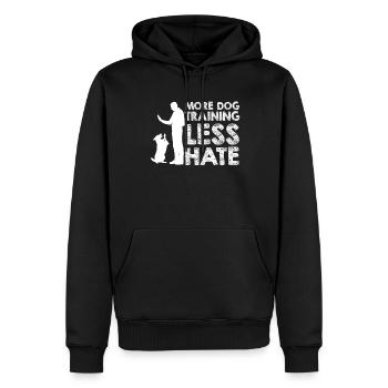 Dresseur de chiens Dresseur de chiens - Sweat à capuche Premium bio Homme - noir - Devant - Nico (187cm)