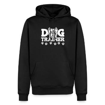 Dresseur de chiens Dresseur de chiens - Sweat à capuche Premium bio Homme - noir - Devant - Nico (187cm)