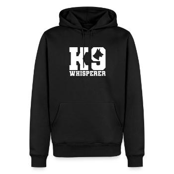 Dresseur de chiens Dresseur de chiens - Sweat à capuche Premium bio Homme - noir - Devant - Nico (187cm)