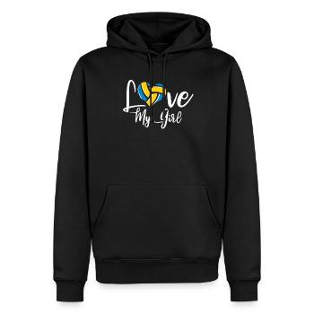 Volleyball Volleyball Joueur de volleyball Maman Love My Girl - Sweat à capuche Premium bio Homme - noir - Devant - Nico (187cm)