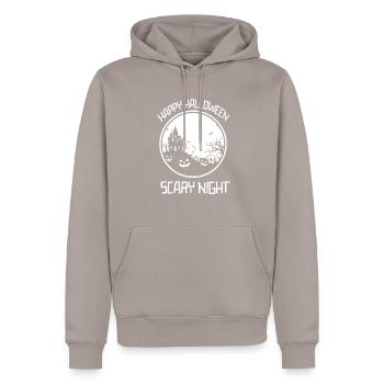 Halloween Unheimliche Nacht - Männer Premium Bio Hoodie - Taupe - Vorne - Nico (187cm)