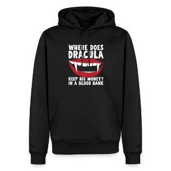 Halloween Lustiger Dracula - Männer Premium Bio Hoodie - Schwarz - Vorne - Nico (187cm)