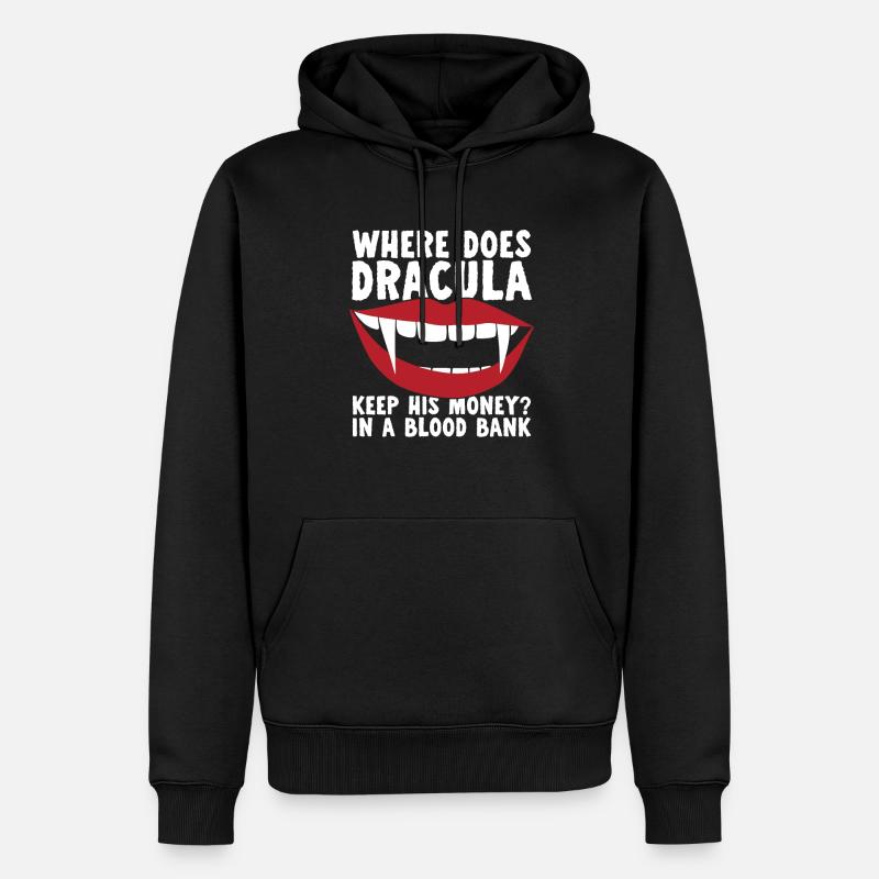Halloween Drôle de Dracula - Sweat à capuche Premium bio Homme - noir