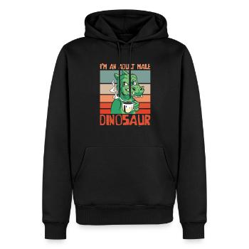 Dinosaurier Kaffee Erwachsener Dinosaurier - Männer Premium Bio Hoodie - Schwarz - Vorne - Nico (187cm)