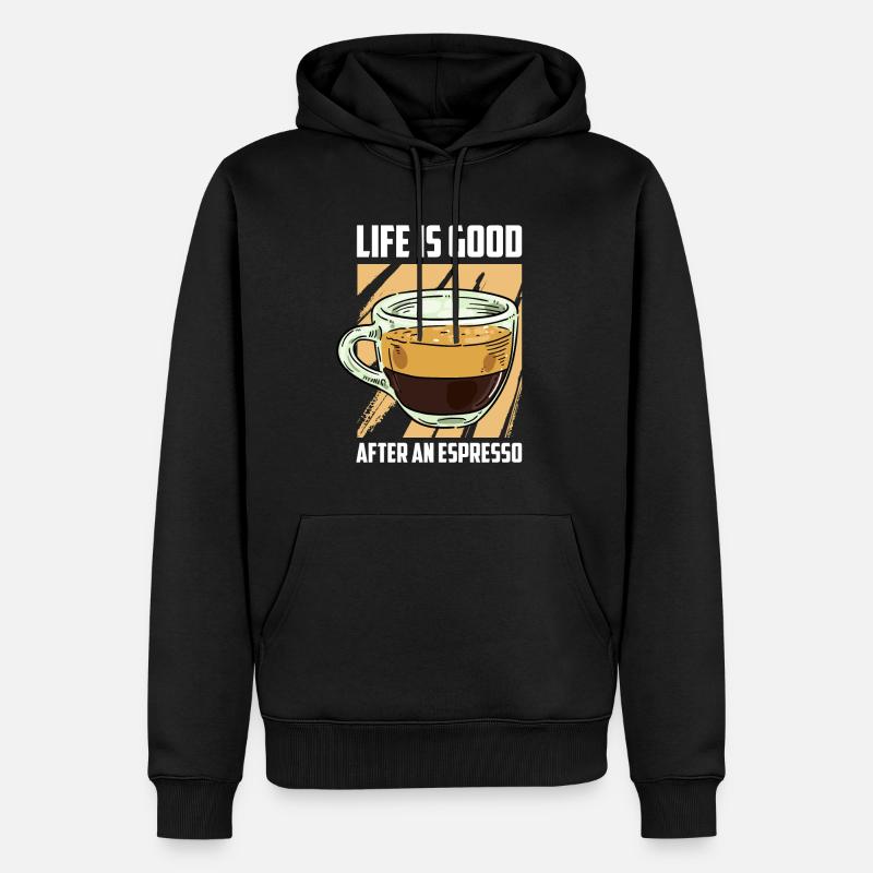 Café Espresso Vie - Sweat à capuche Premium bio Homme - noir
