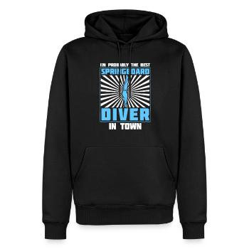 Plongeurs Lustig - Sweat à capuche Premium bio Homme - noir - Devant - Nico (187cm)