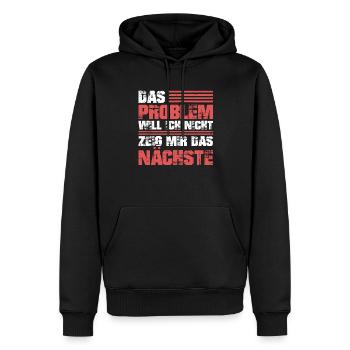Schwarzer Humor Ironie - Männer Premium Bio Hoodie - Schwarz - Vorne - Nico (187cm)