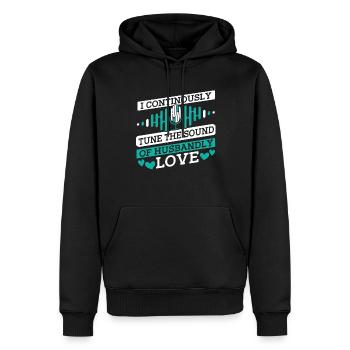 Ingénieur du son Ingénieur du son mari - Sweat à capuche Premium bio Homme - noir - Devant - Nico (187cm)
