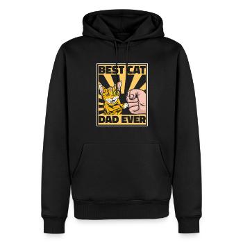 Katze Katzenpapa - Männer Premium Bio Hoodie - Schwarz - Vorne - Nico (187cm)