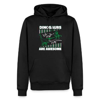 Dinosaure Dinosaure adulte - Sweat à capuche Premium bio Homme - noir - Devant - Nico (187cm)