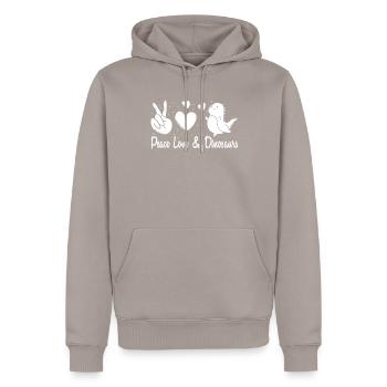 Dinosaure Dinosaure adulte - Sweat à capuche Premium bio Homme - taupe - Devant - Nico (187cm)